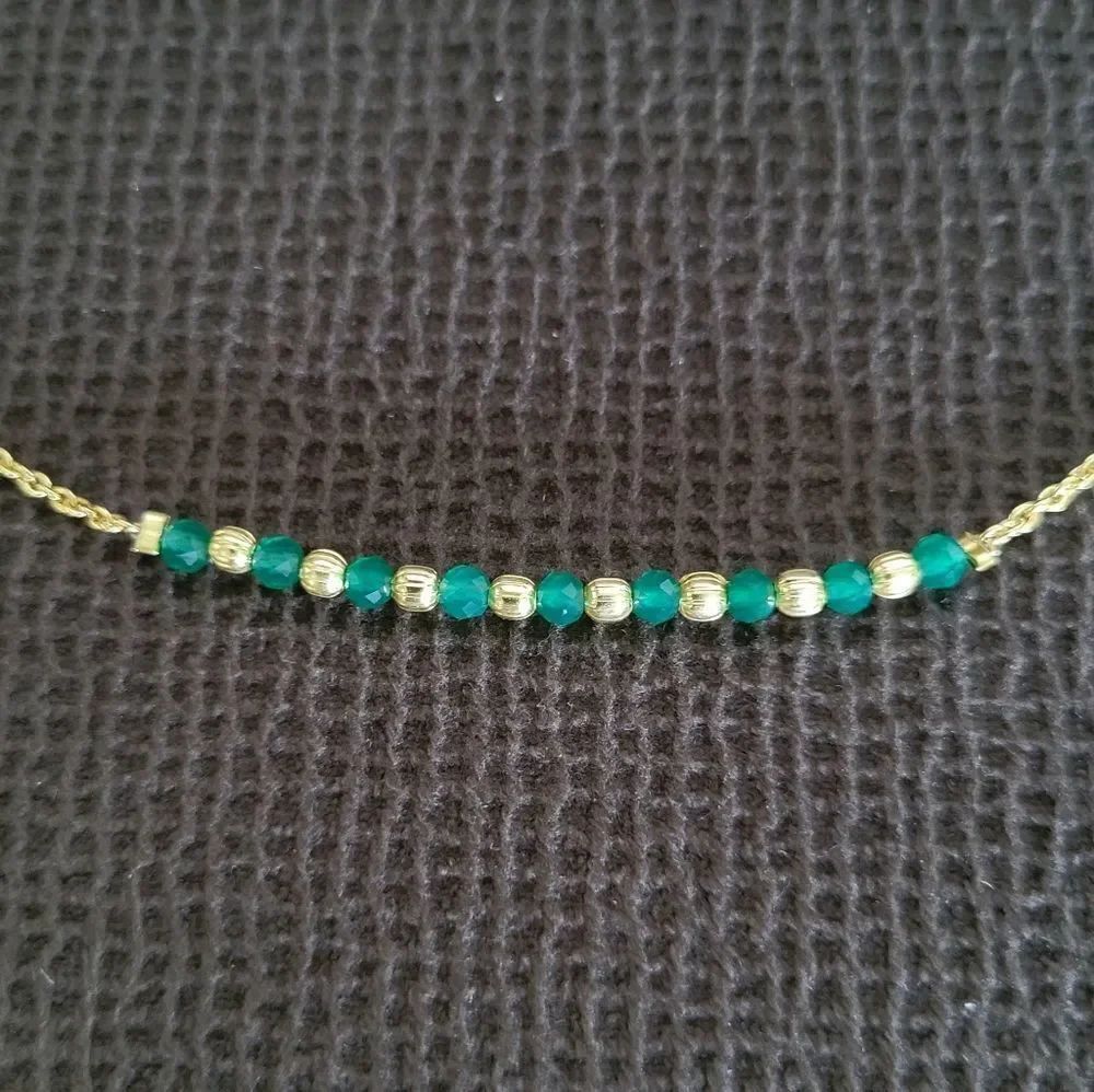 Shivam Green💚 Onyx Bead Anklet - Picture 14 of 15